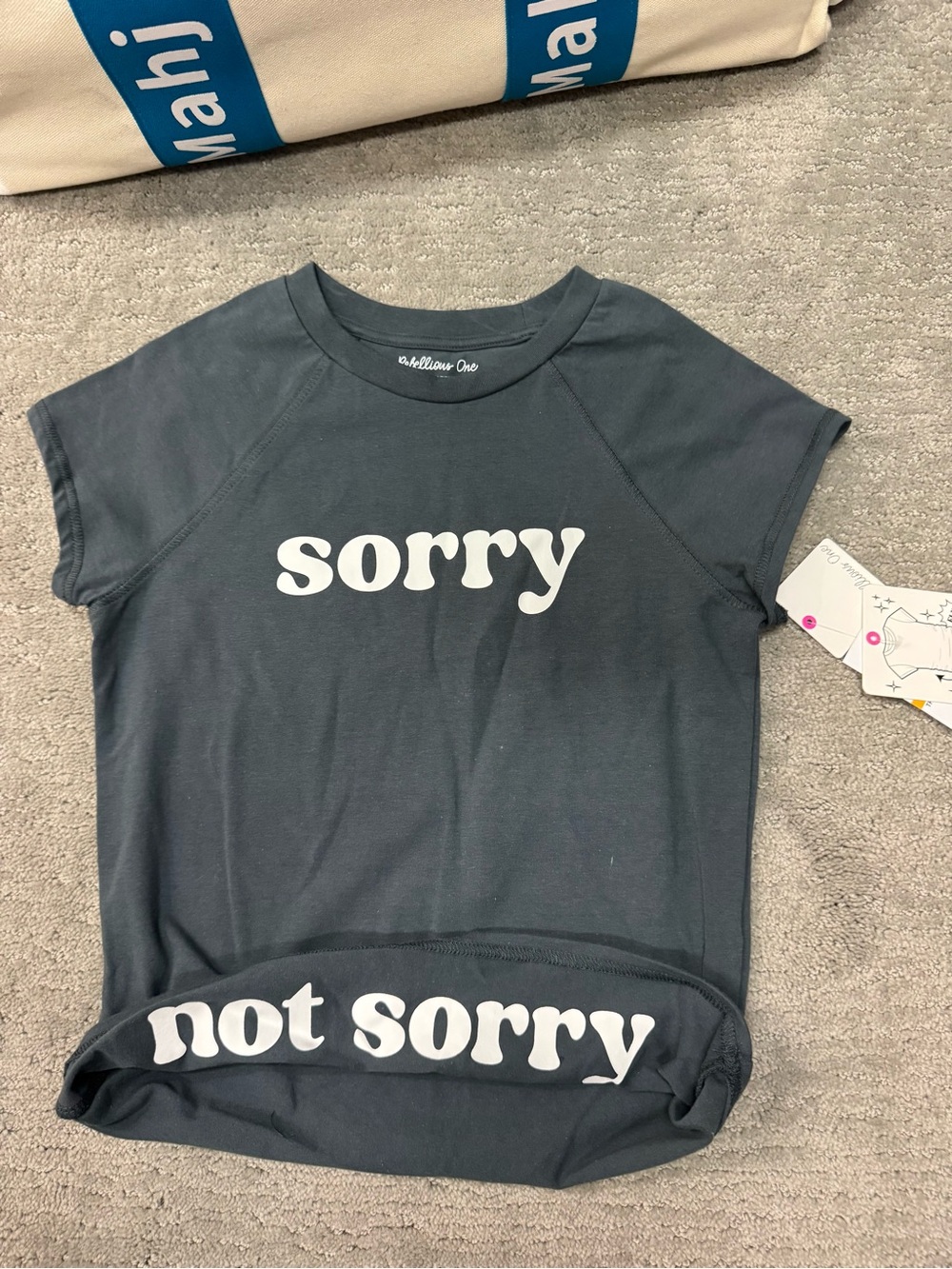 Kids 'Sorry / Not Sorry' Graphic Tee - Charcoal